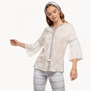 NWT Spartina 449 Soft White Floral Wren Tunic